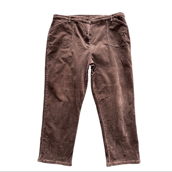 PENNINGTONS CORDUROY BROWN PANTS SIZE 22 - Picture 2 of 3